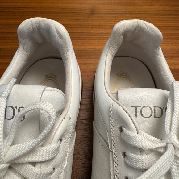 Authentic Tod’s Tabs Leather Sneakers, Women’s White Designer Casual Shoes 37.5 - Picture 7 of 12